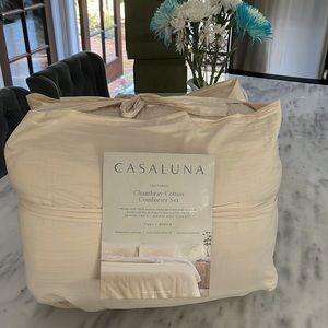 Casaluna Textured Chambray Cotton Comforter & Sham Set -